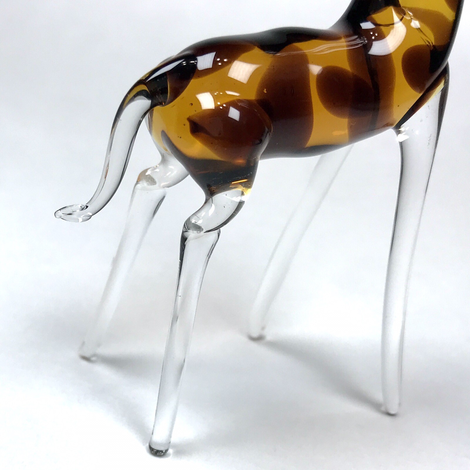 Blown Art Glass Giraffe Figurine Safari Zoo Animal Handmade Collectible 4.5”