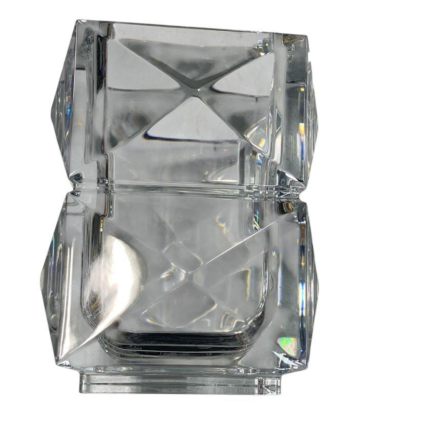 BACCARAT Glass LOUXOR PENCIL CUP Crystal VASE VOTIVE 3.3 x 3.3 x 4.1″ crystal