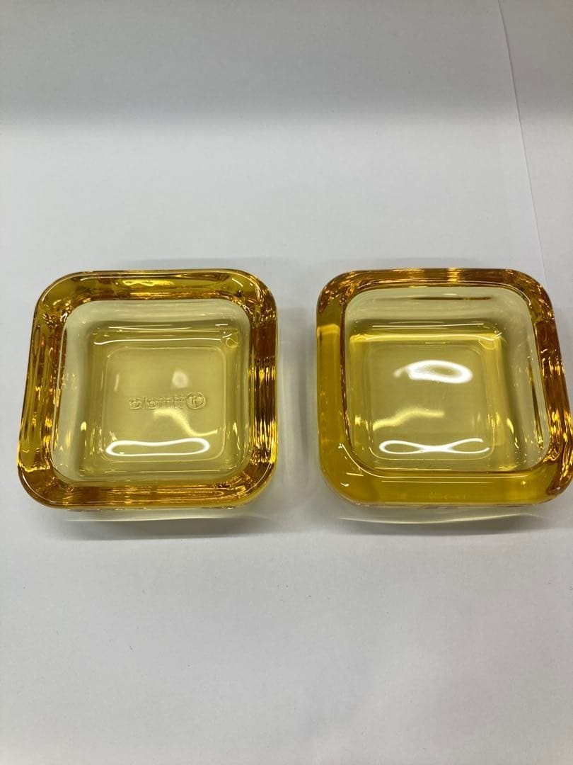 Iittala Vitriini Yellow Pink Rose Olive Trinket Box 6cm x 6cm 3 Set From Japan