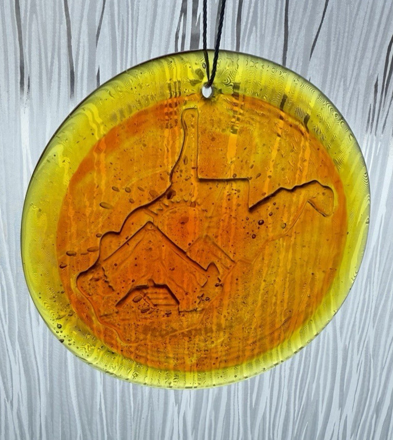 Blenko Glass Suncatcher – WV Take Me Home – Tangerine