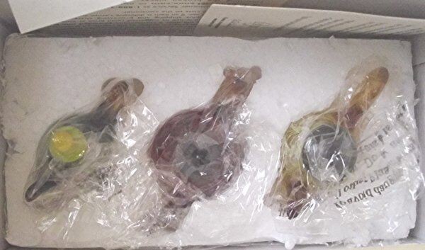 LENOX TEA FOR THREE MINIATURE ART GLASS TEA POTS SET OF 3 MINT NIB