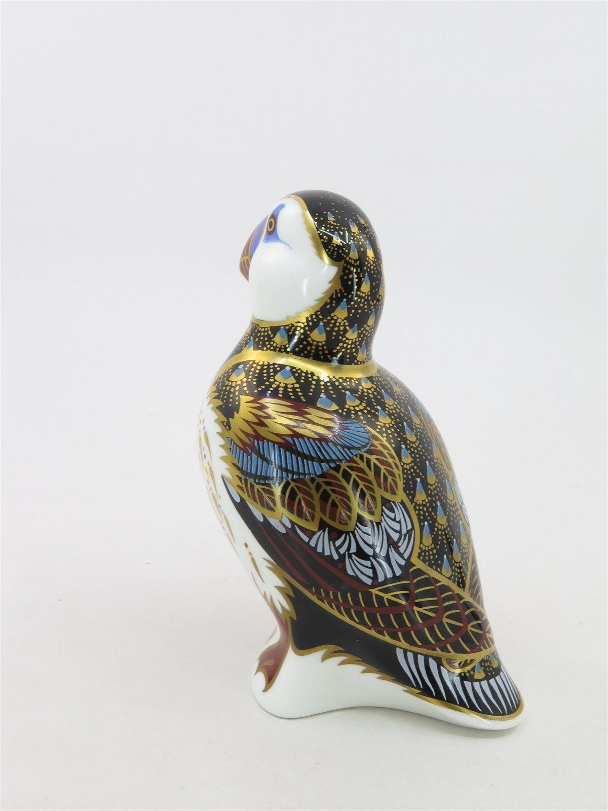 Royal Crown Derby Puffin Paperweight Fine English Bone China w Gold Stopper 3.5″
