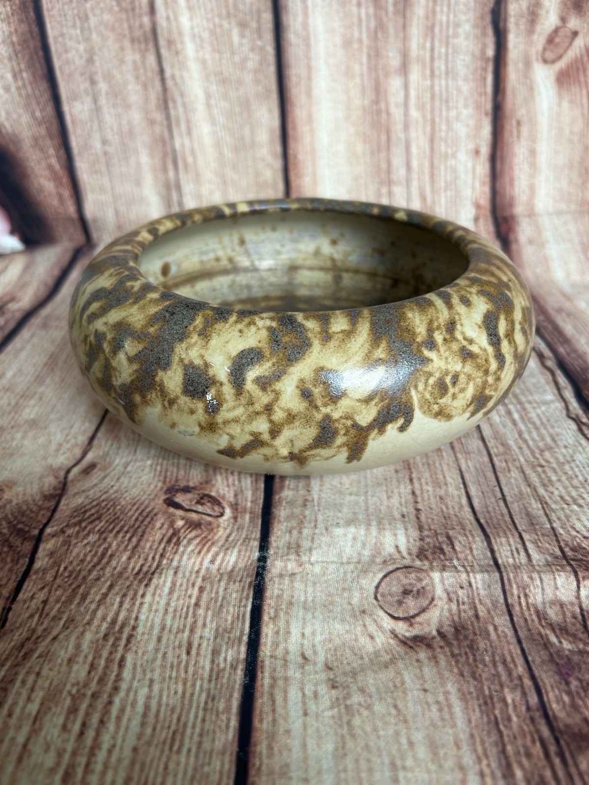 Vintage 7” Brush Pottery Unbranded Brown Color Planter