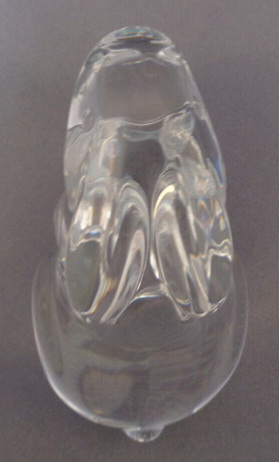 Baccarat France Crystal Bunny Rabbit 3.25″ Clear Solid Heavy Luxury Figurine