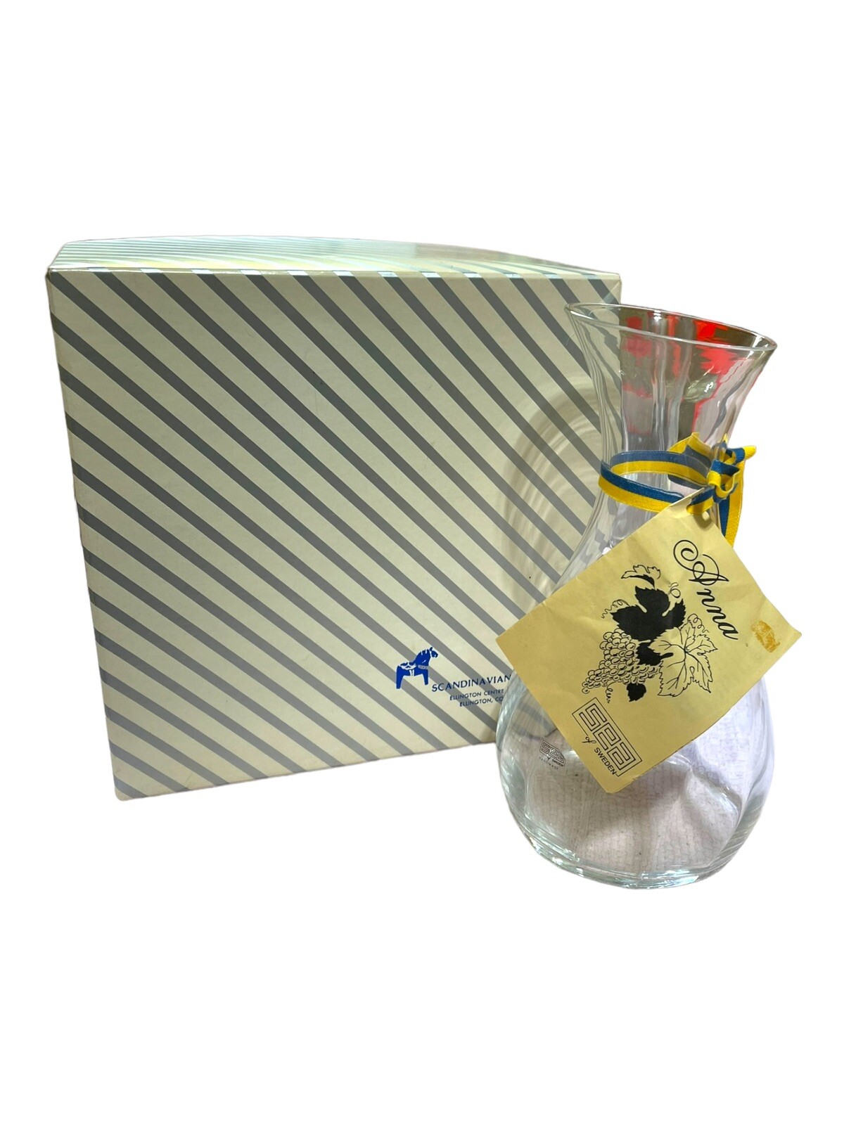 Sea of Sweden Handmade Crystal 8.5” Sack Flower Bud Vase Glass Clear Rune Strand