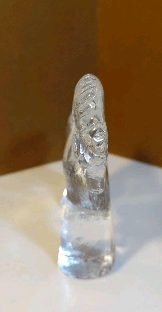 Kosta Boda Glass Horse Zoo Series? Clear Glass Flat Back 4.25″ X 5″ Figurine