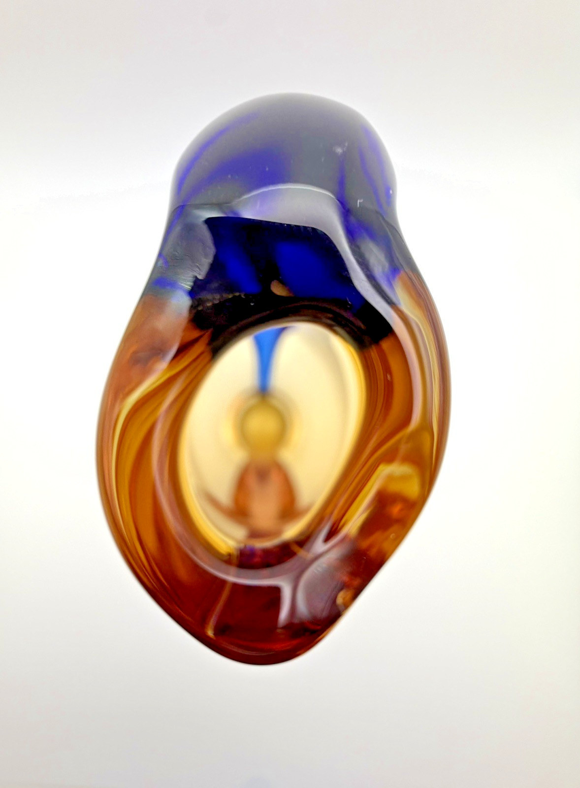 Vtg Bohemian Art Glass Vase Swirled Thick Czechoslovakia Machovska