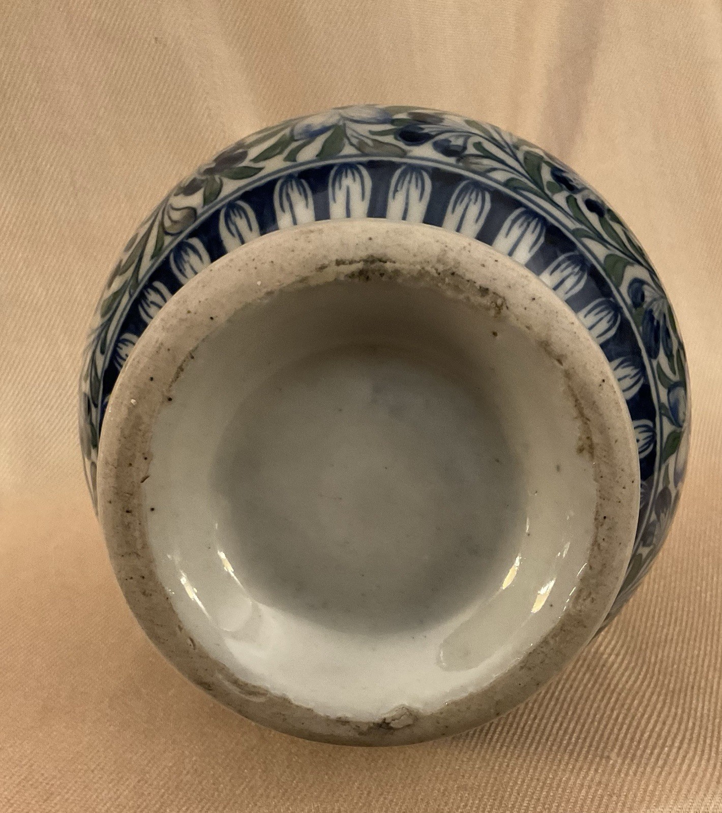 Antique Iznik-style Glazed Vase With Floral Motifs, 12 in