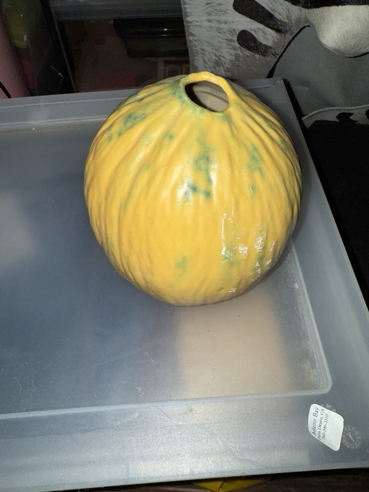 Patricia Garrett Yellow Pottery Gourd Vase