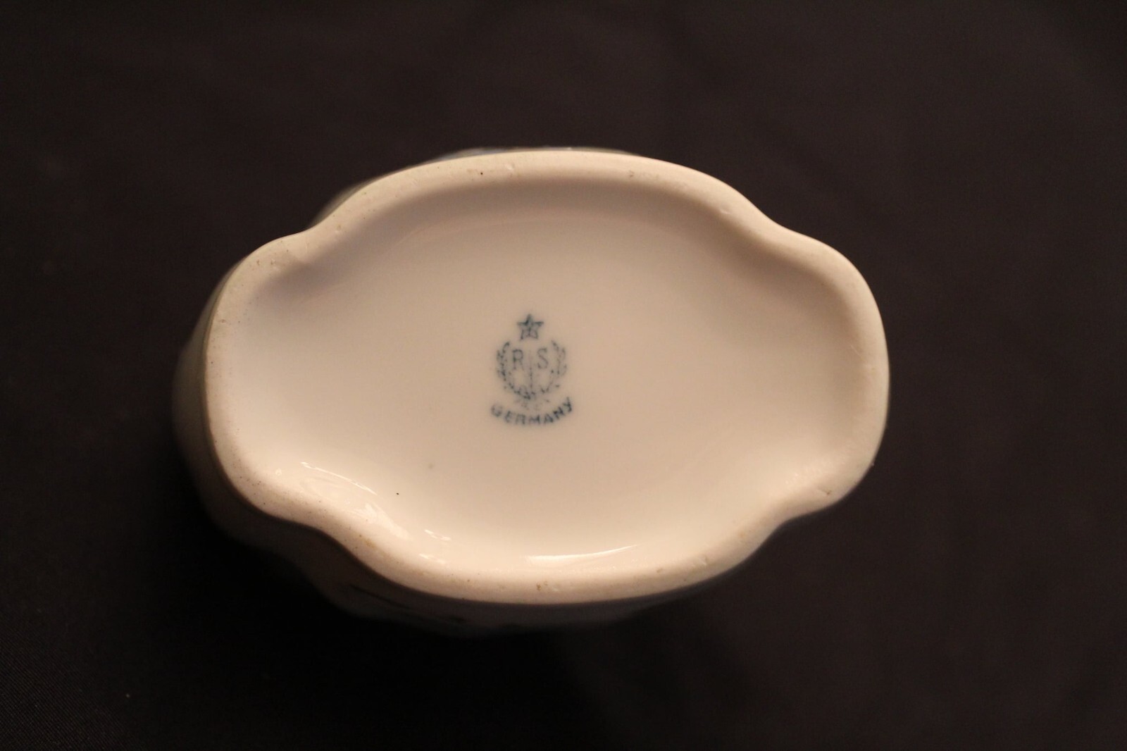Vintage RS Germany Porcelain Basket Blue Floral Hand Painted