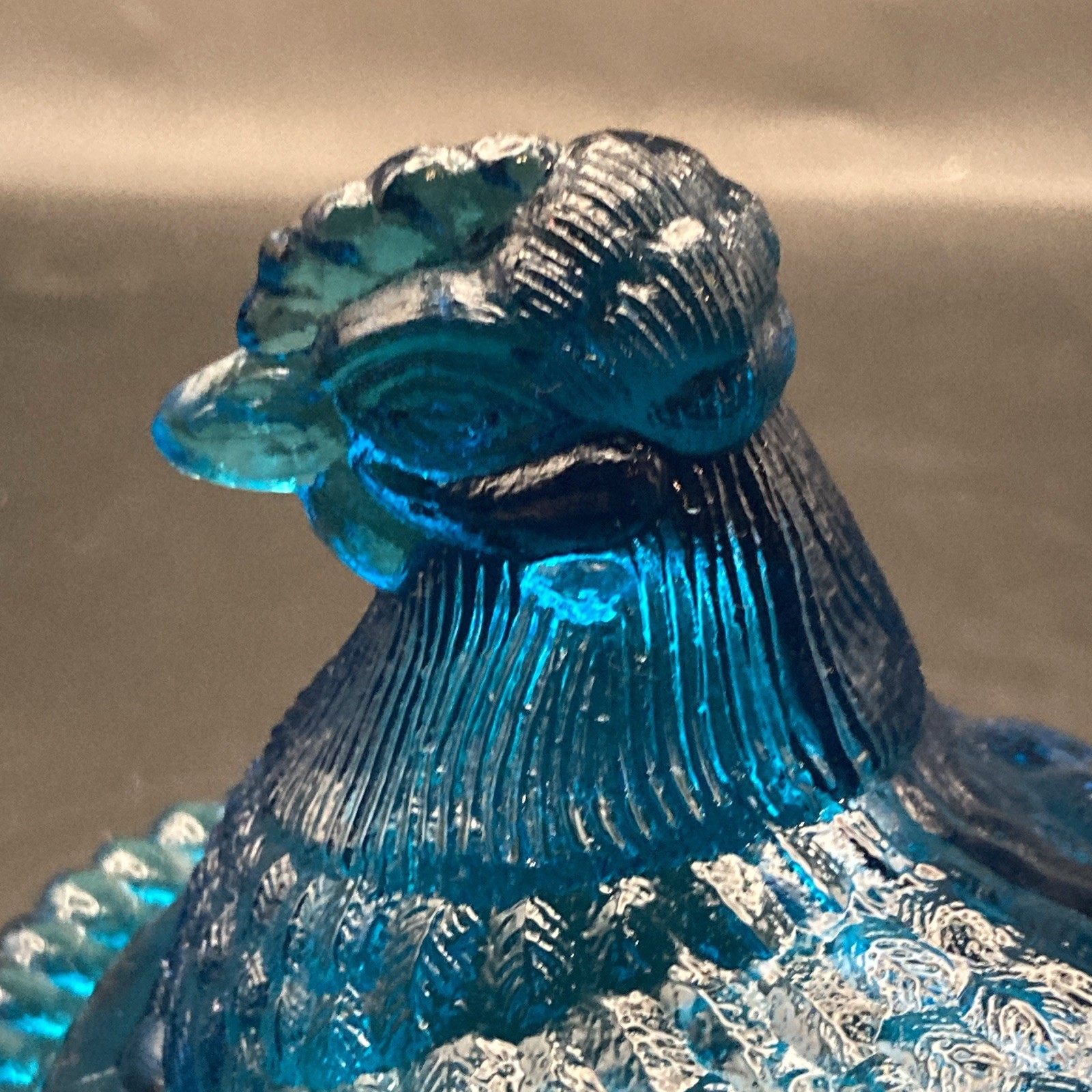 1960 Detailed Riviera Blue Pressed Glass Westmoreland Signed Hen On Nest