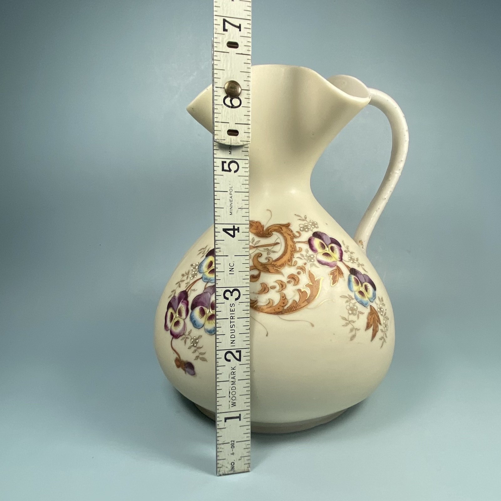 Beautiful Antique Victoria Carlsbad Austria Hand-Painted Ruffled Ewer ~ Nice!