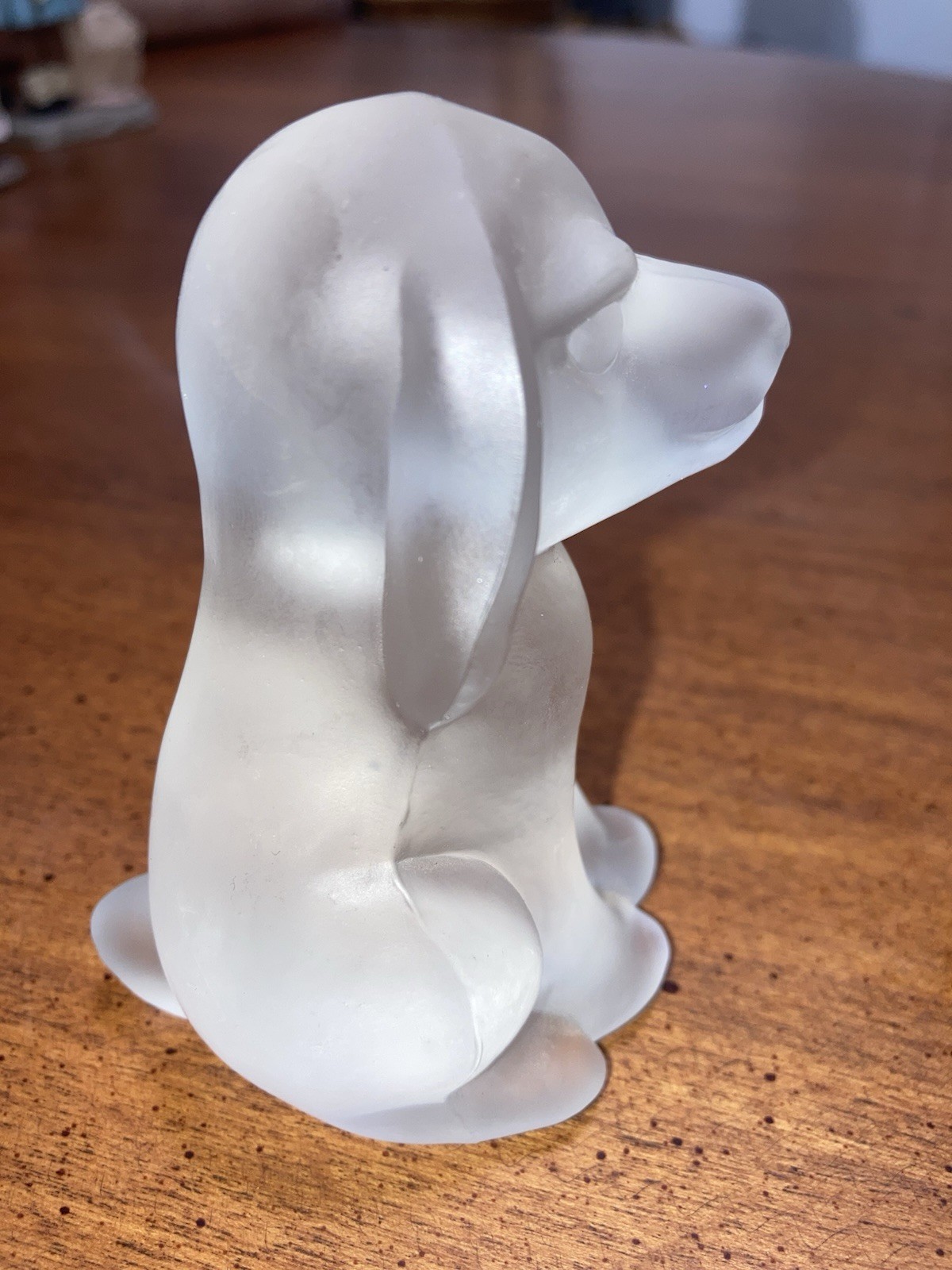 Frosted Clear Glass Dog Figurine Decorative Collectible