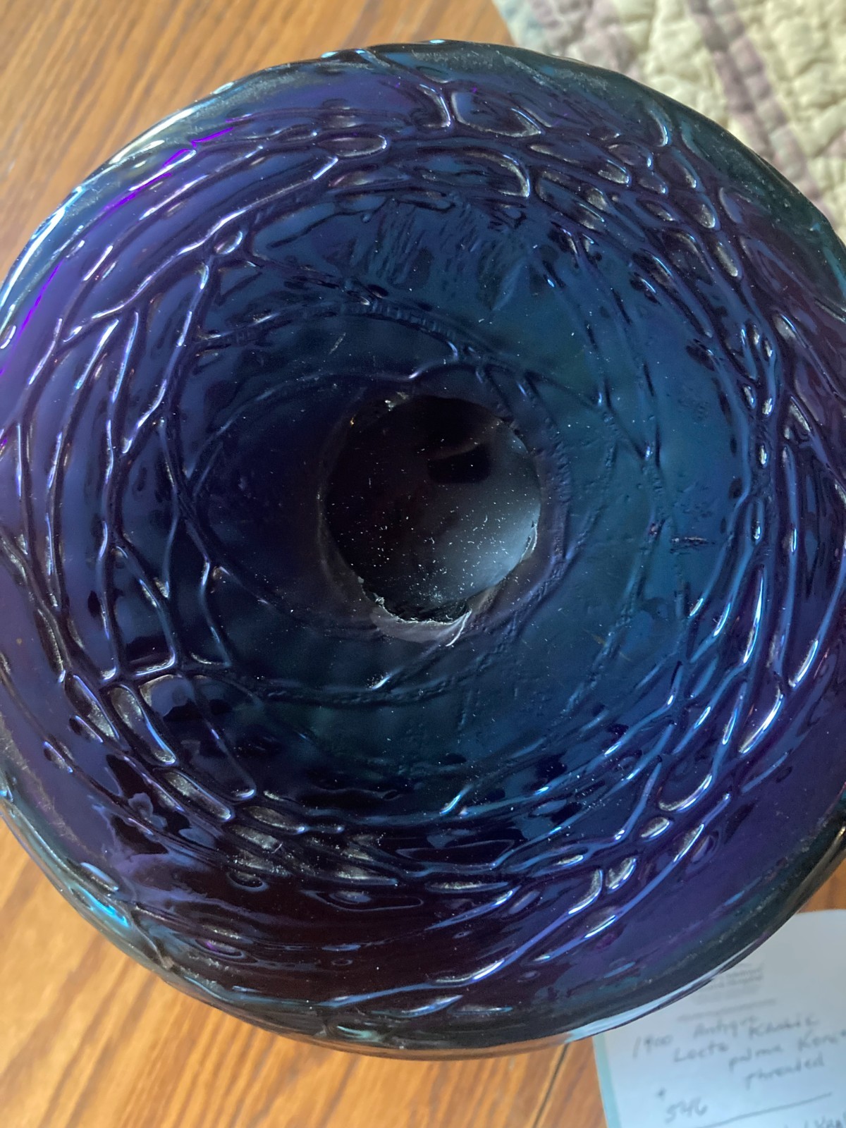– VG COND ANTIQUE, LOETZ KRALIK PALME-KONIG IRIDESCENT THREADED ART GLASS VASE