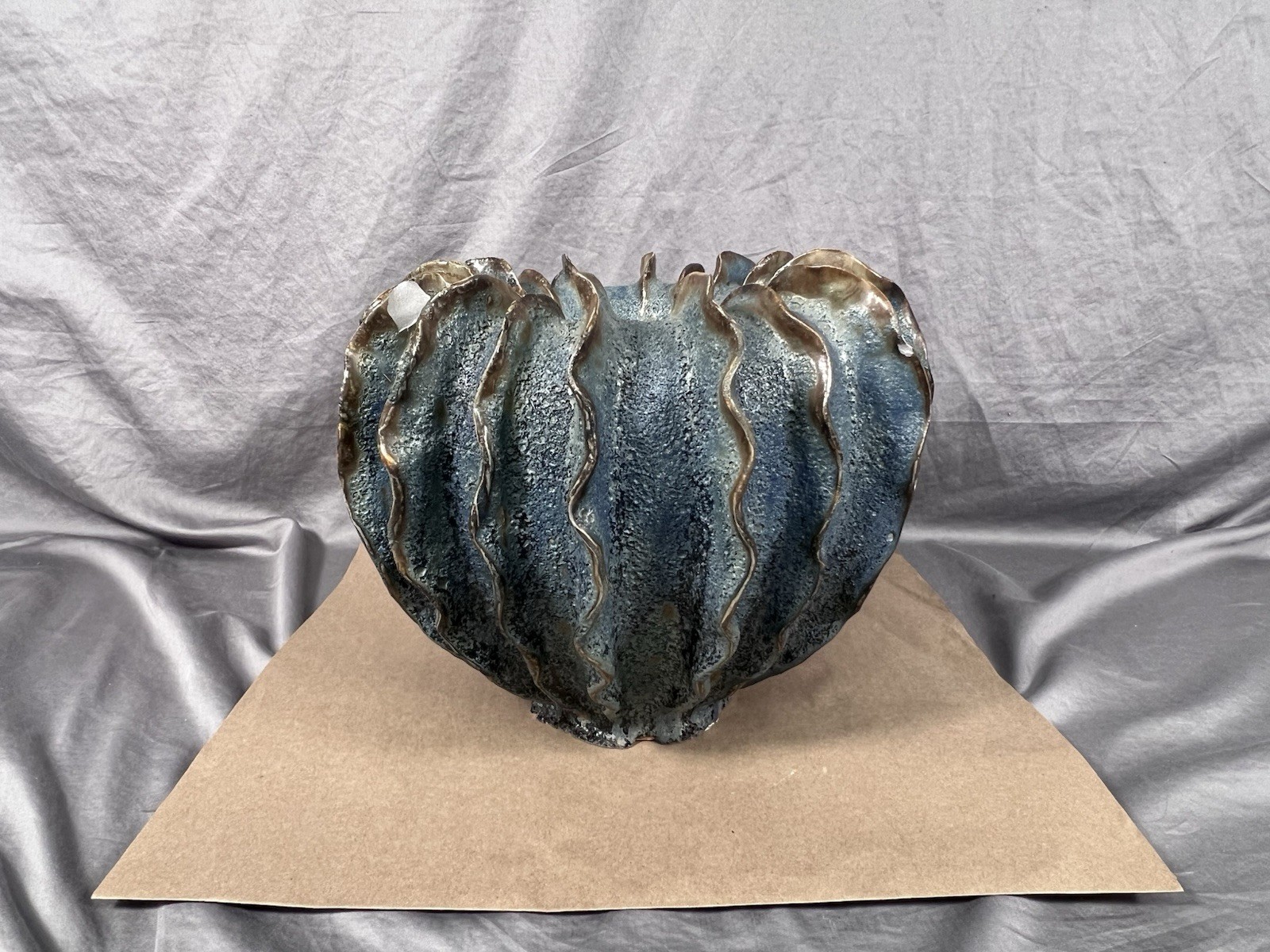 Des Pots Blue Glaze Vintage Netherlands Pottery Coral Style Planter Stonewear