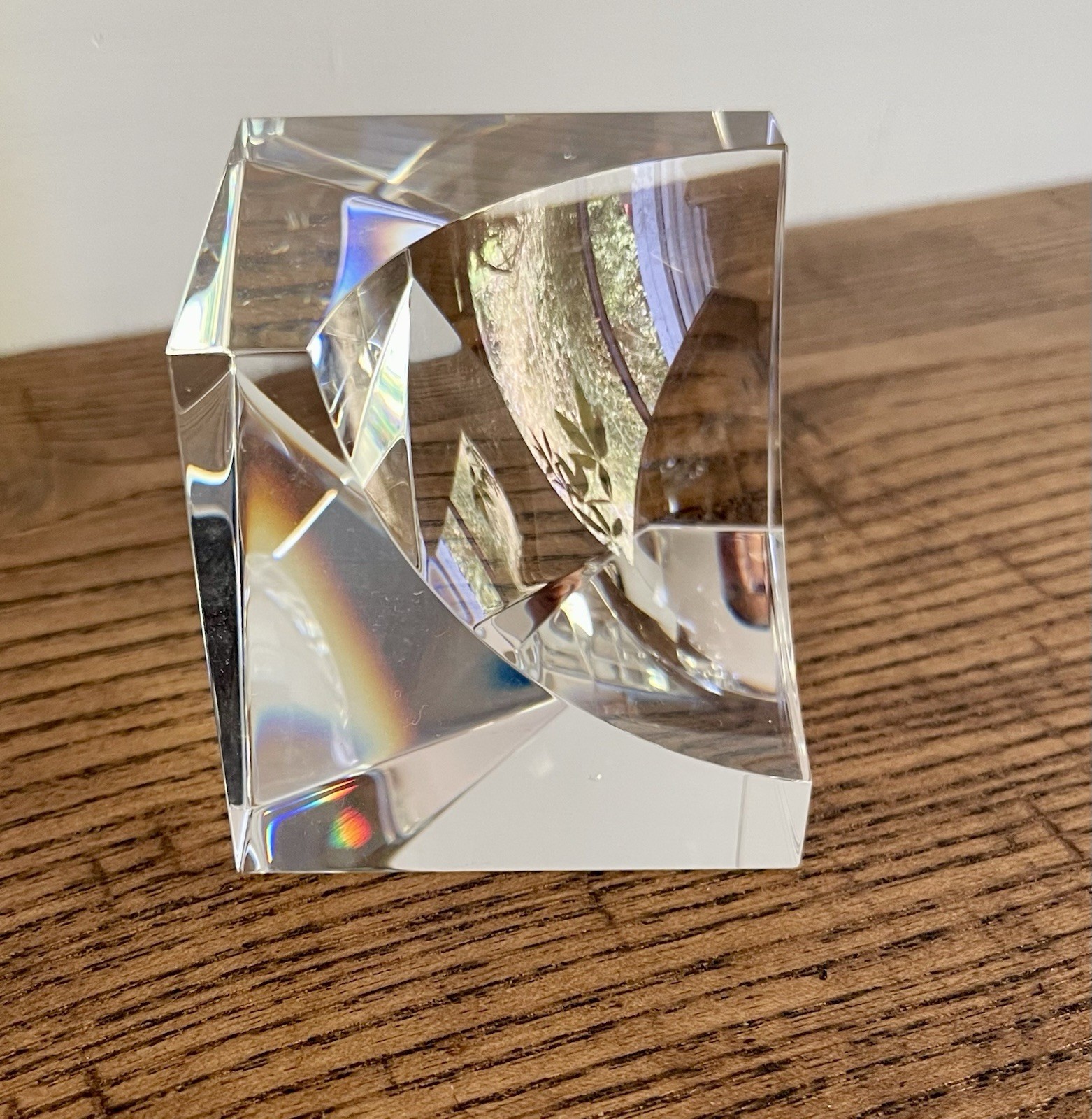 Steuben-Lloyd Atkins for Steuben ‘Pyramid Block’ #8413B C. 1980-Signed-MINT