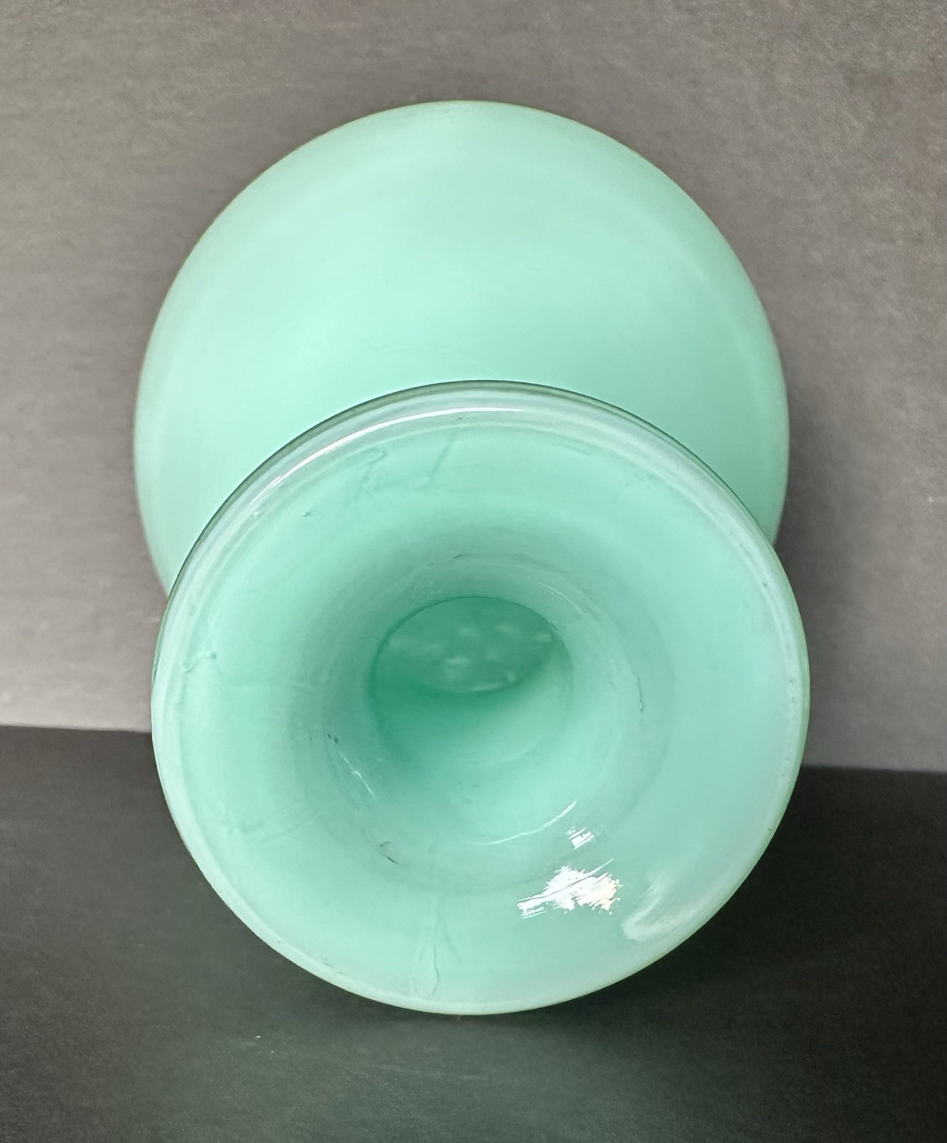 Souffle a la Bouche Mouth Blown Art Glass Vase 8″ Teal Blue Green Exceptional