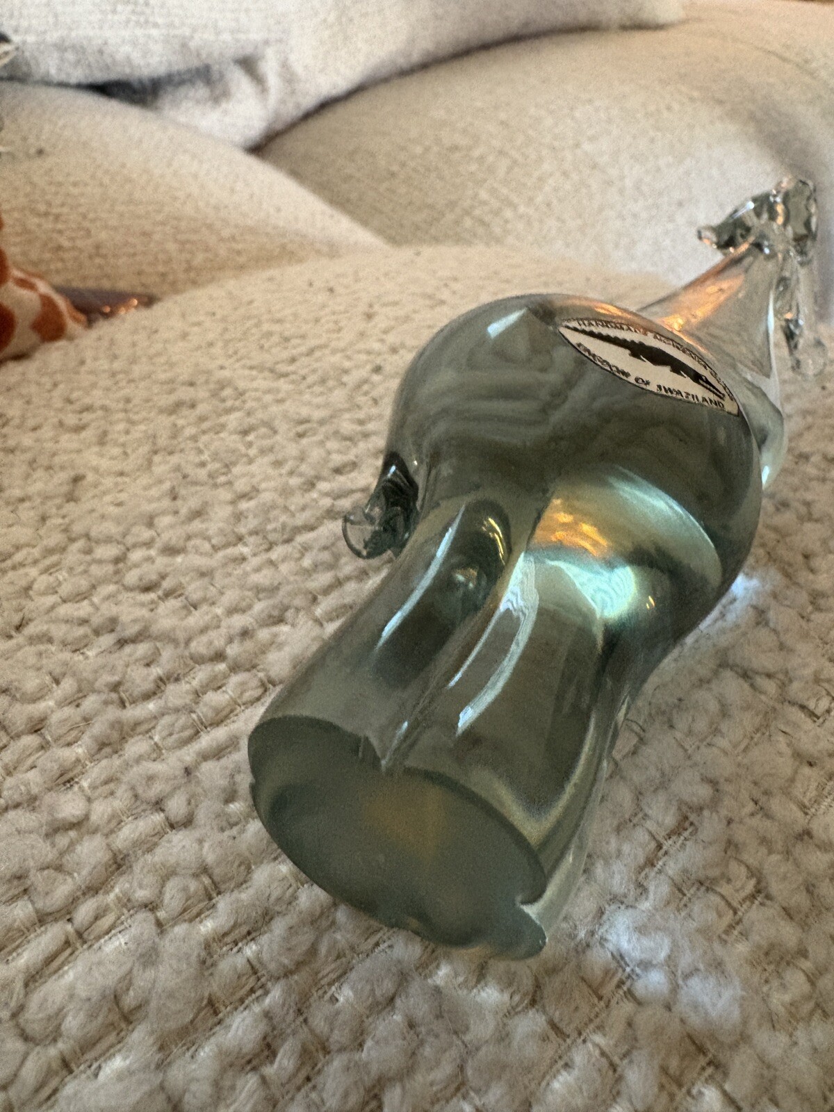Handmade Ngwenya Clear Glass Giraffe Kingdom of Swaziland 6.5”