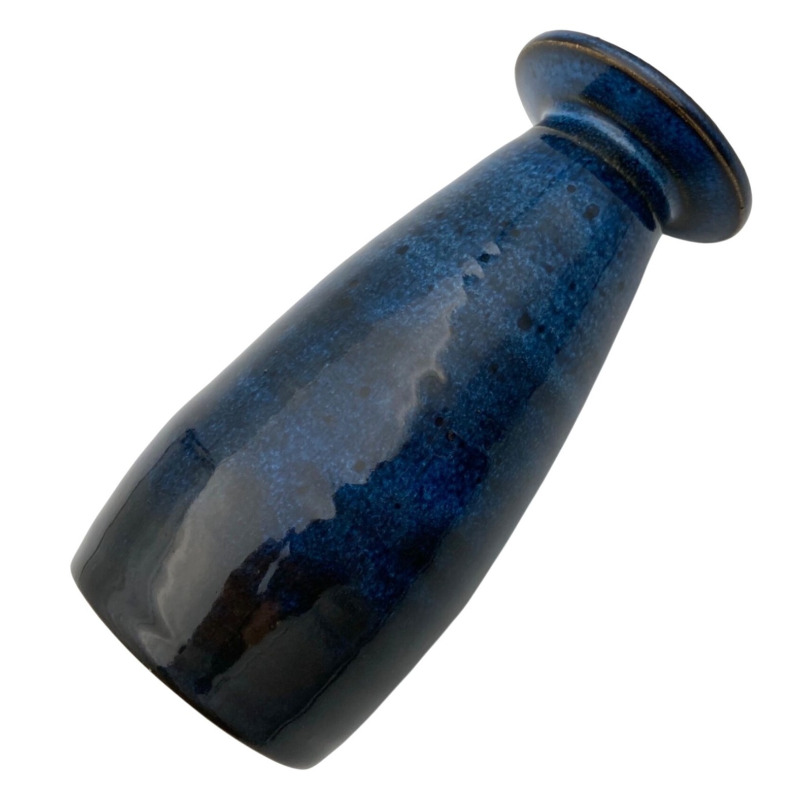 Studio Art Pottery 5″ Bud Vase Cobalt Blue Glaze Hand Thrown Artist Signed