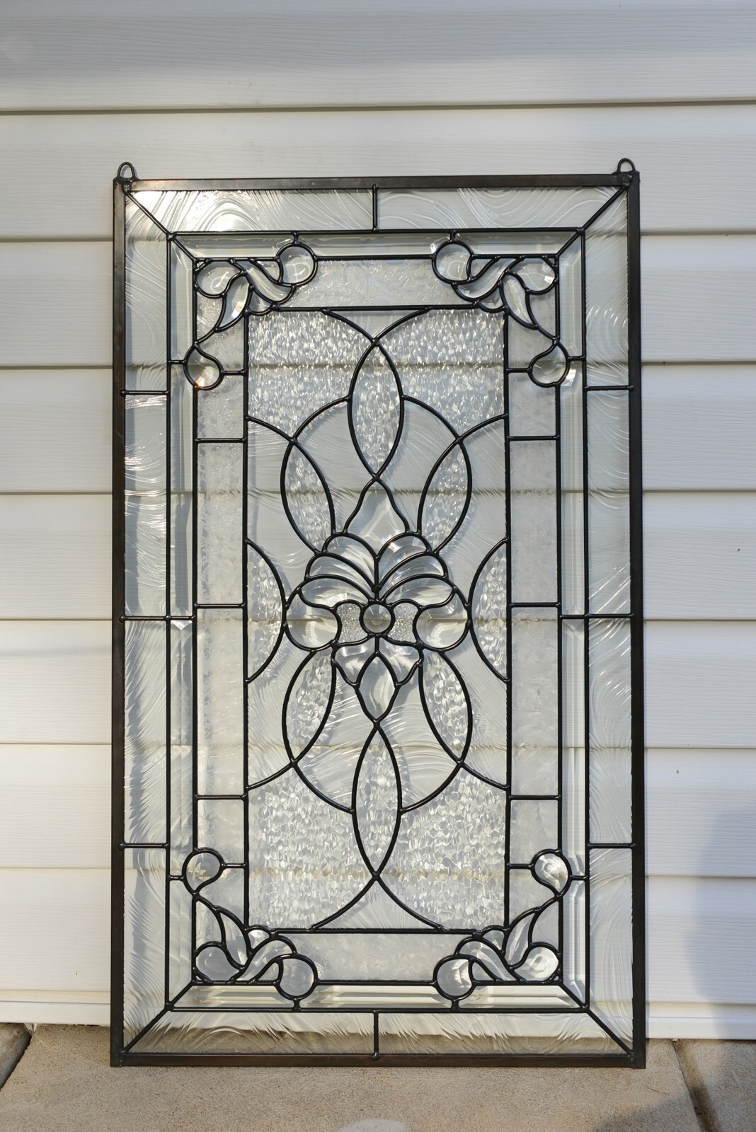 20″ x 33.75″ Stunning Handcrafted stained glass Clear Beveled window panel