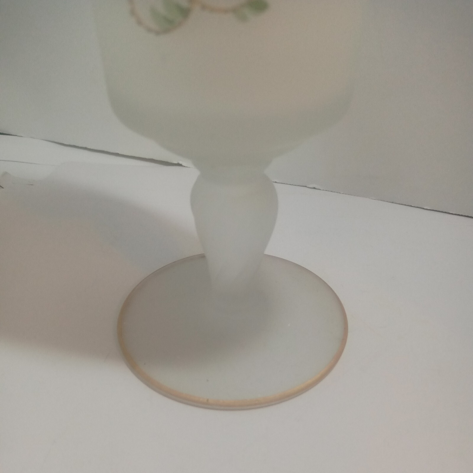 Vintage Norleans Satin Ware White Floral Vase Pedestal Base 10 Inches READ