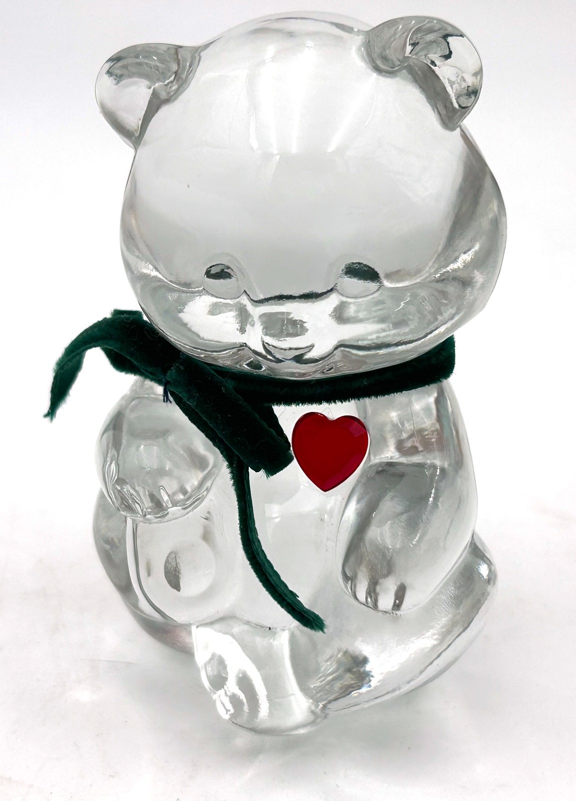 Vintage Fenton Art Glass Birthstone Birthday Bear Ruby Red Heart January/July