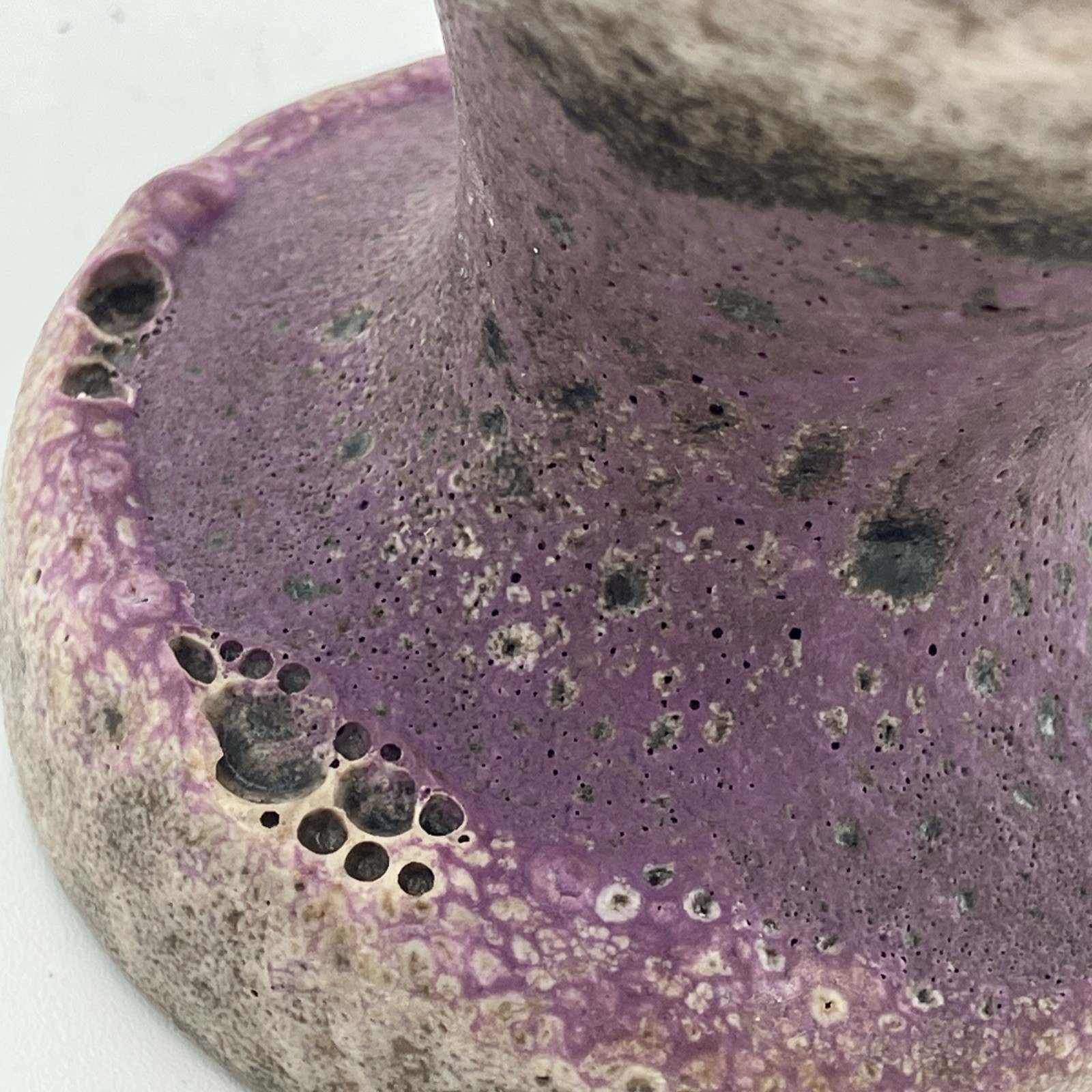 VTG Vase Ceramic Flower West Germany Numbered Purple Gray 60s
