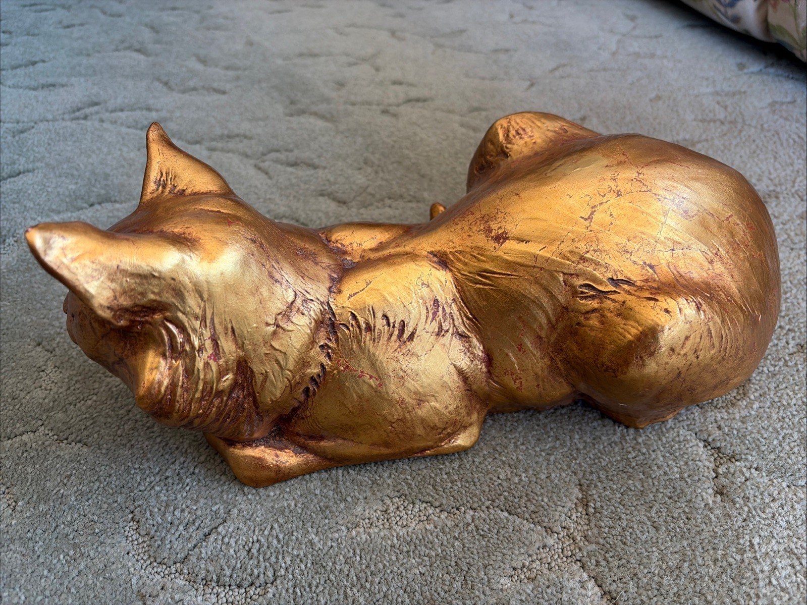 Large Vintage FREEMAN & McFARLIN Matte Finish Gold Cat 17” Scarce (309ME)