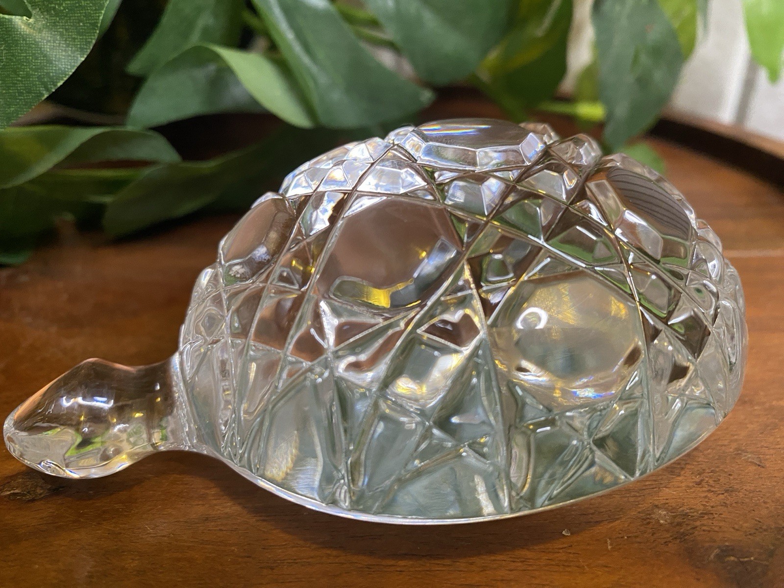 Waterford Crystal Turtle Tortoise Figurine Faceted Paperweight Ireland Vintage