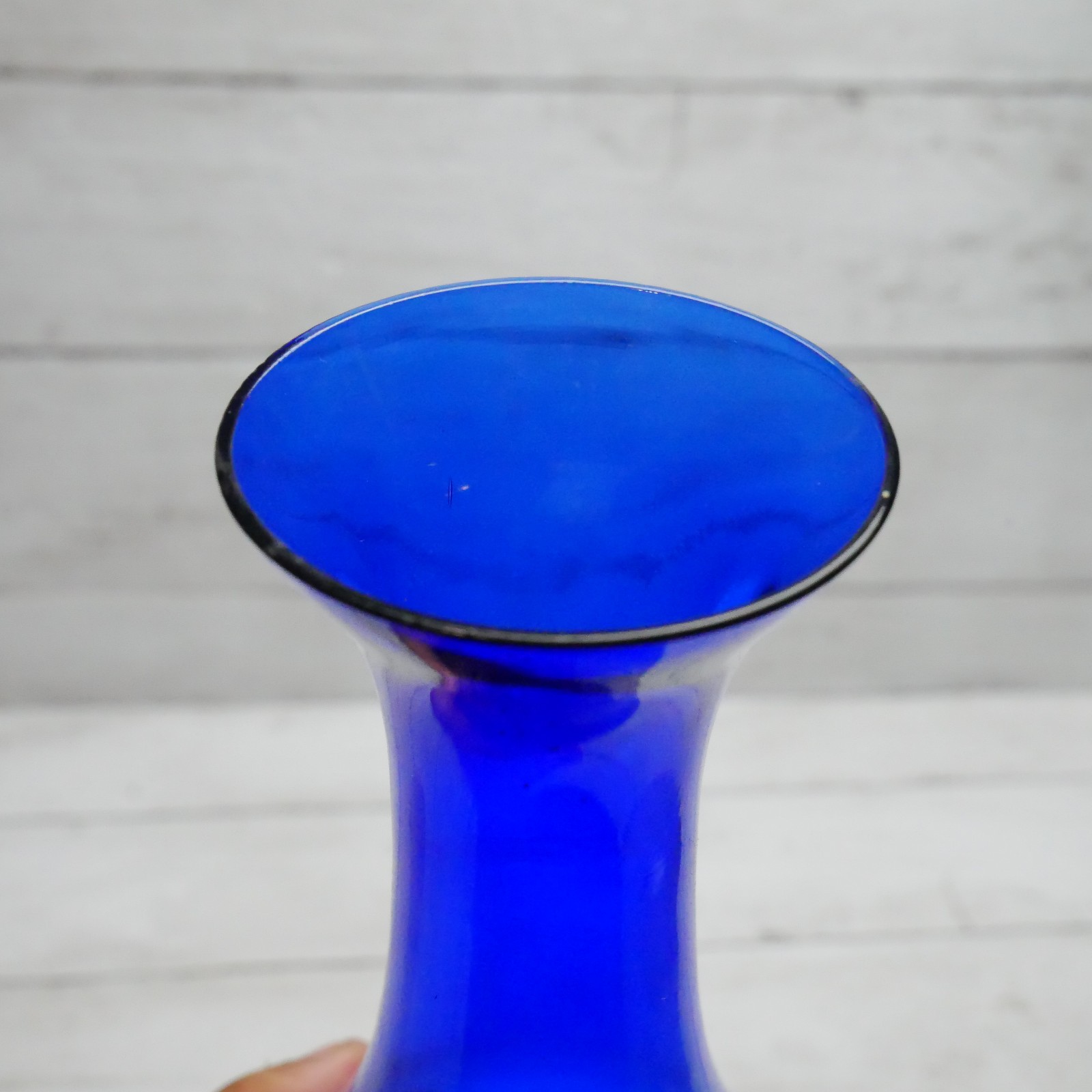 Cobalt Blue Glass Bud Vase 9.25″ Tall