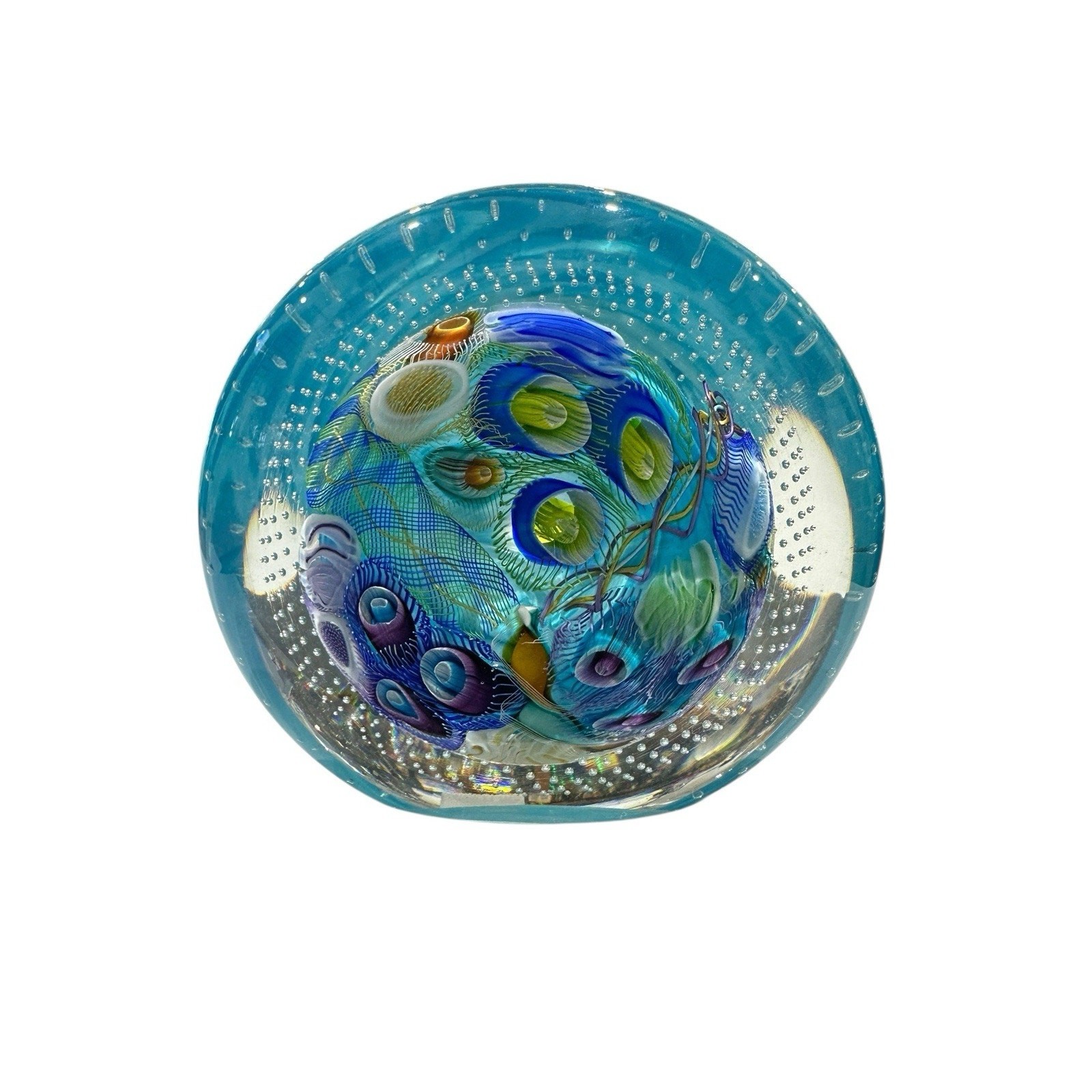 NEW Seascape Inspired Seascape Small Cut Disc Signed Art Glass by Scott Garrelts