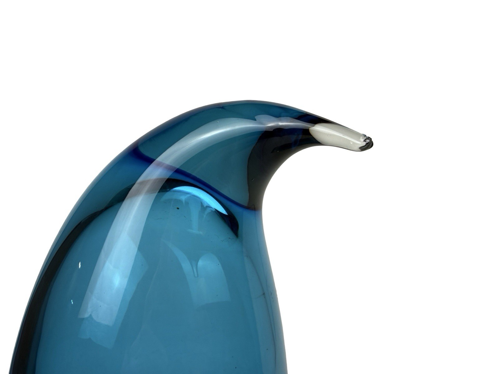 Blenko Massive 16″ Sapphire Blue Art Glass Penguin Rare Large On Base