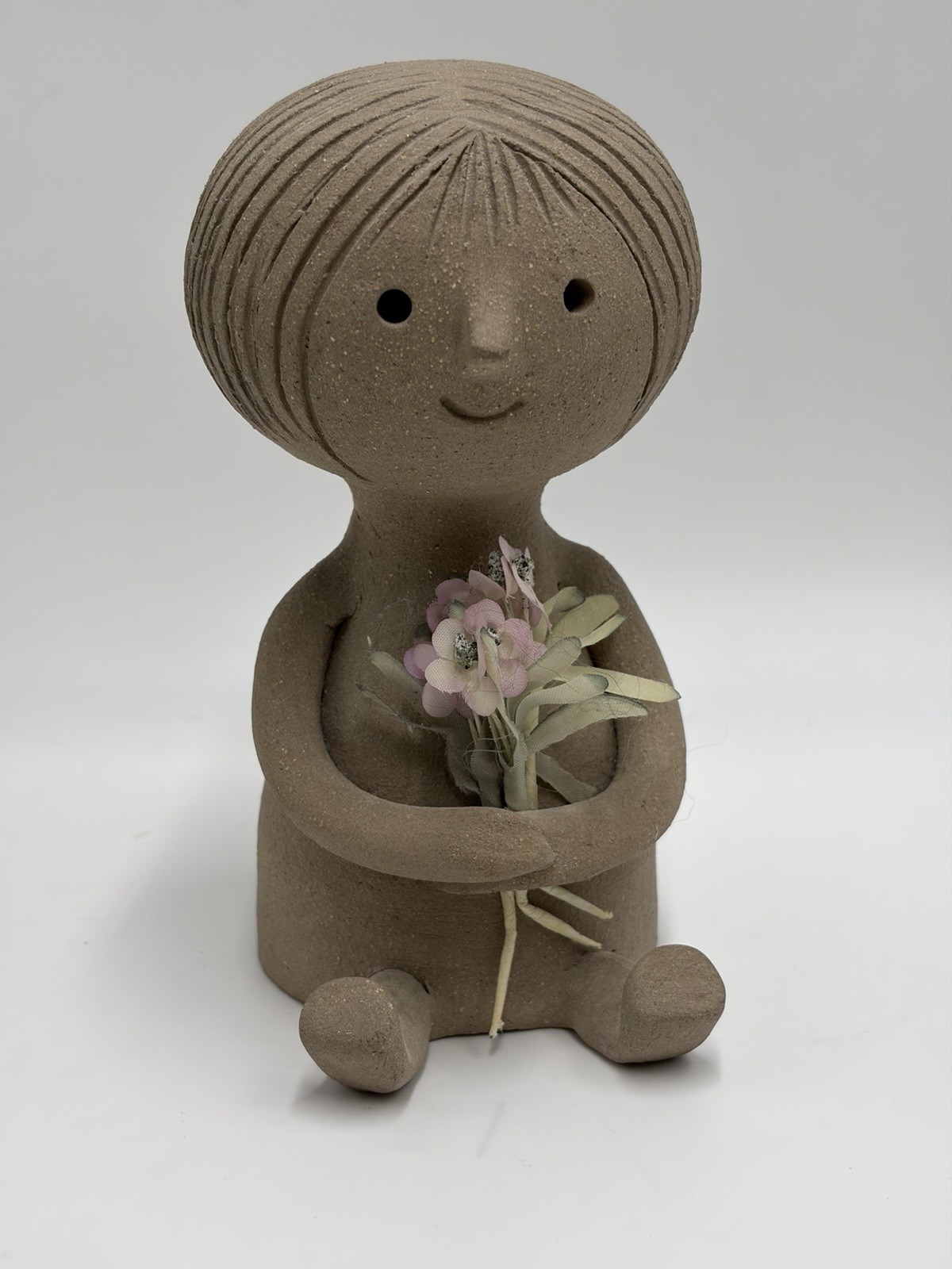 Vintage Rosemary Taylor Pottery Girl Figurine Signed MCM Studio Art Minimalist