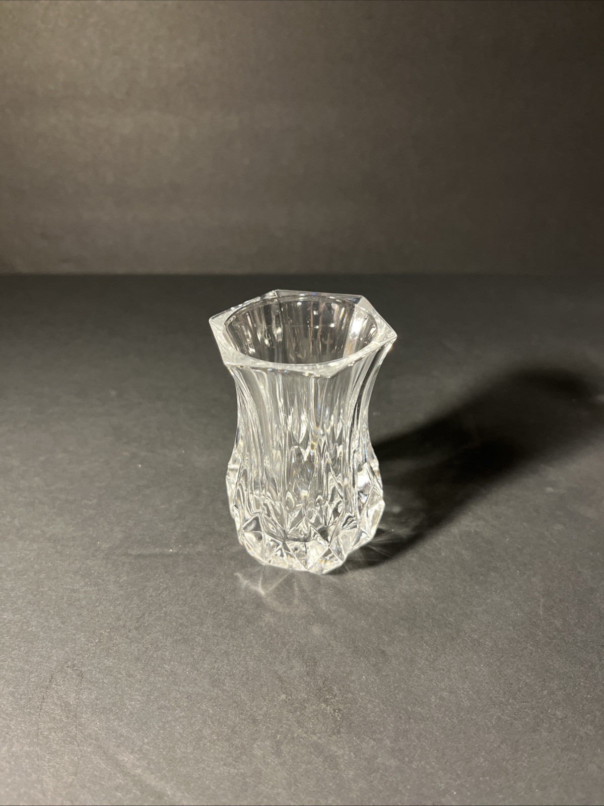 Cristal D’Arques-Durand Longchamp 3 Violet Vases Crystal France Set of 2 NOS New