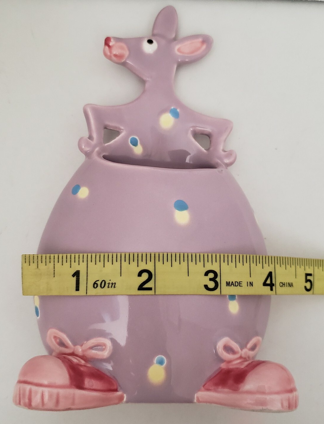 Vtg Fitz & Floyd Fantasy Fair Kangaroo with Shoes Bud Vase Planter 80s HTF