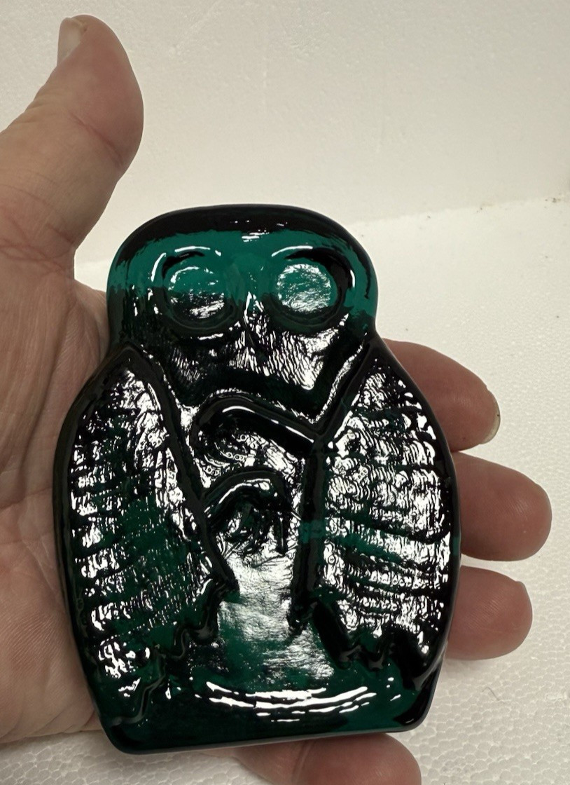 Blenko Glass Cryptid Critter 2523C – Mothman – Cerulean