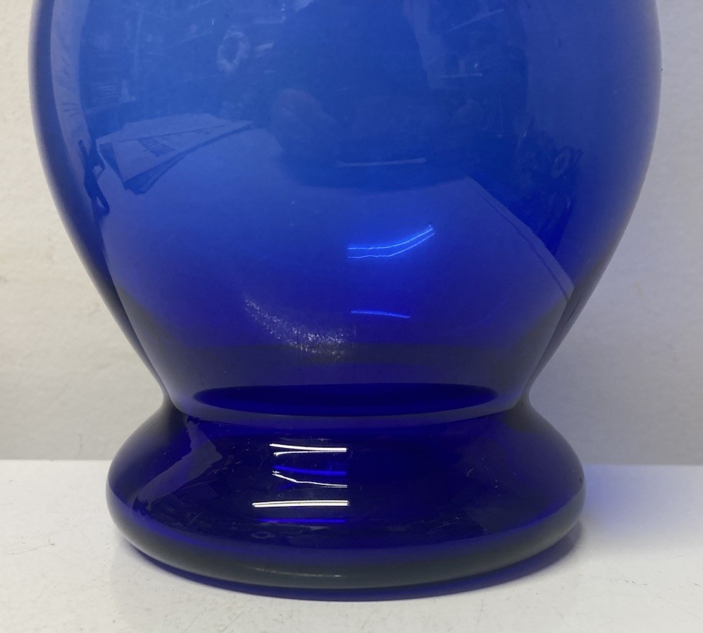 Unique Rich Cobalt Blue Glass Handblown Vase No Chips Or Cracks *READ* AS IS *