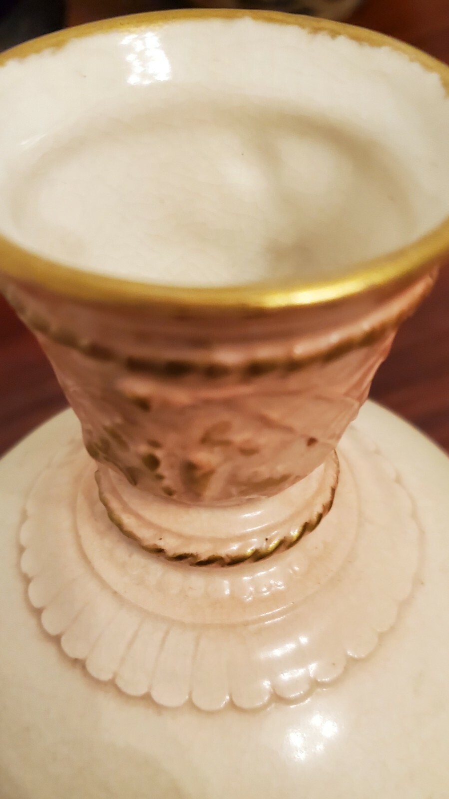 Vintage Royal Bonn Floral Vase with Gilding Ceramic 9.5″H