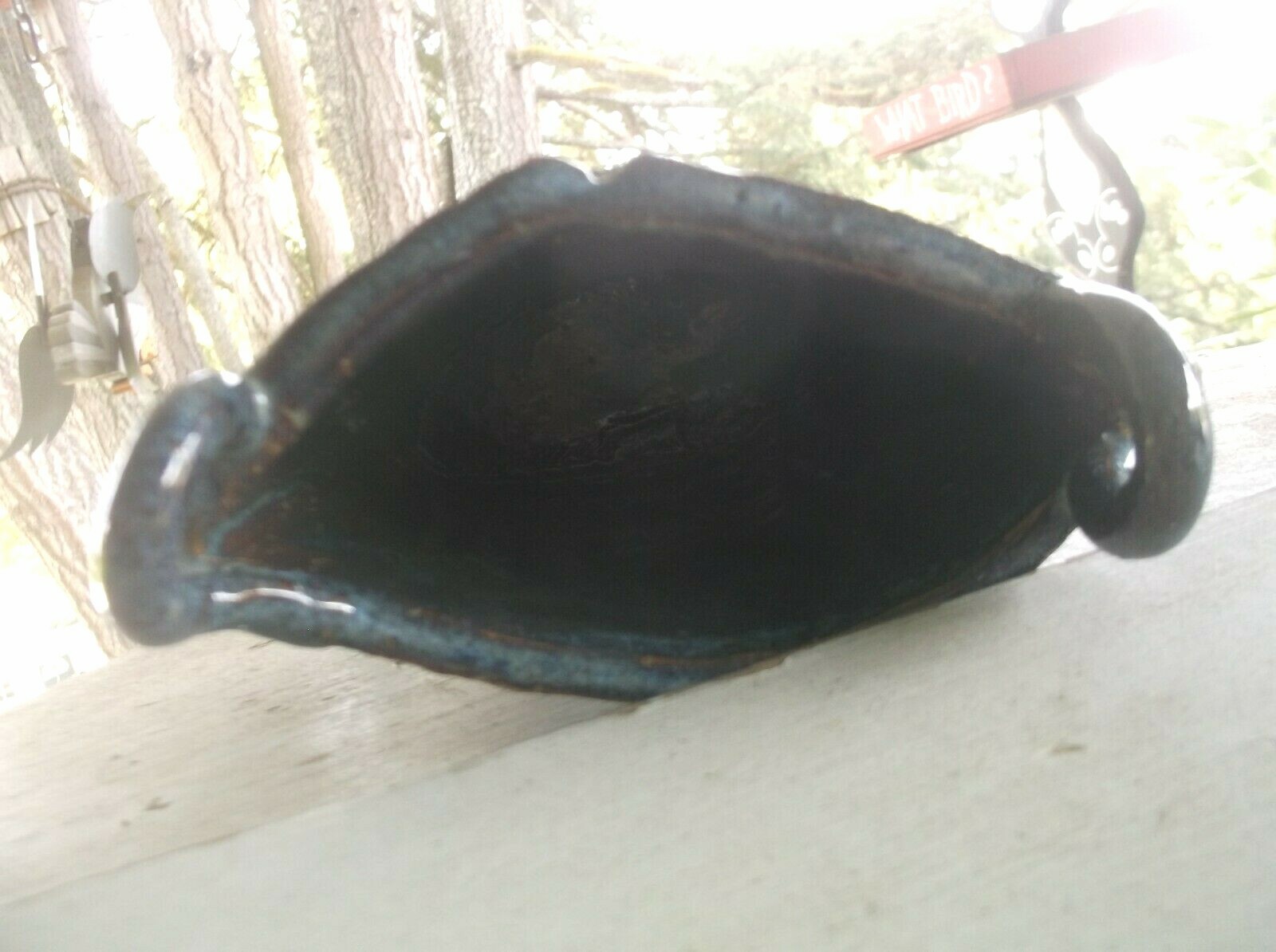 Victoria Travis Handmade Studio Art Pottery Vase Imprinted Leaves