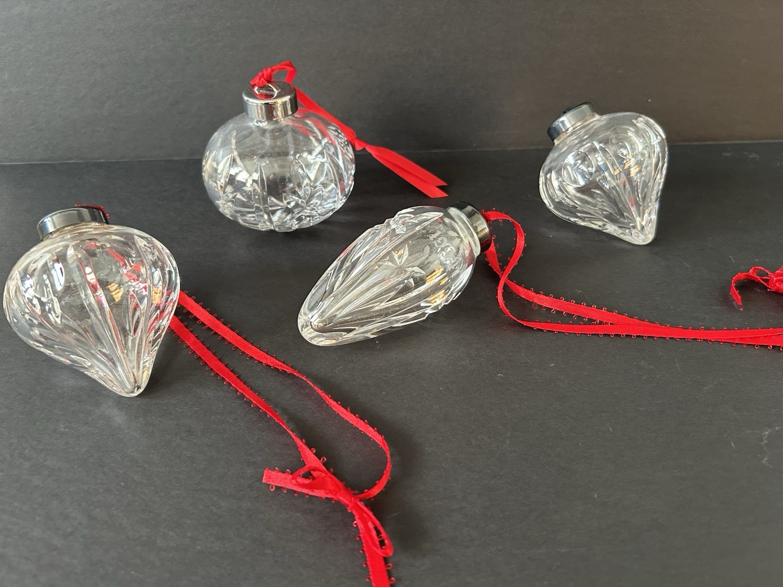 VTG Waterford Crystal 1990’s 2nd 3rd & 4th Edition Christmas Tree Ornament Set 4