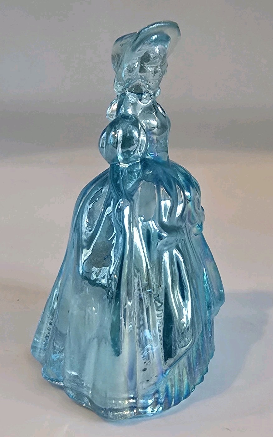 Rare Boyd Art Glass Marguerite Doll Uranium Carnival Flame Blue Glows