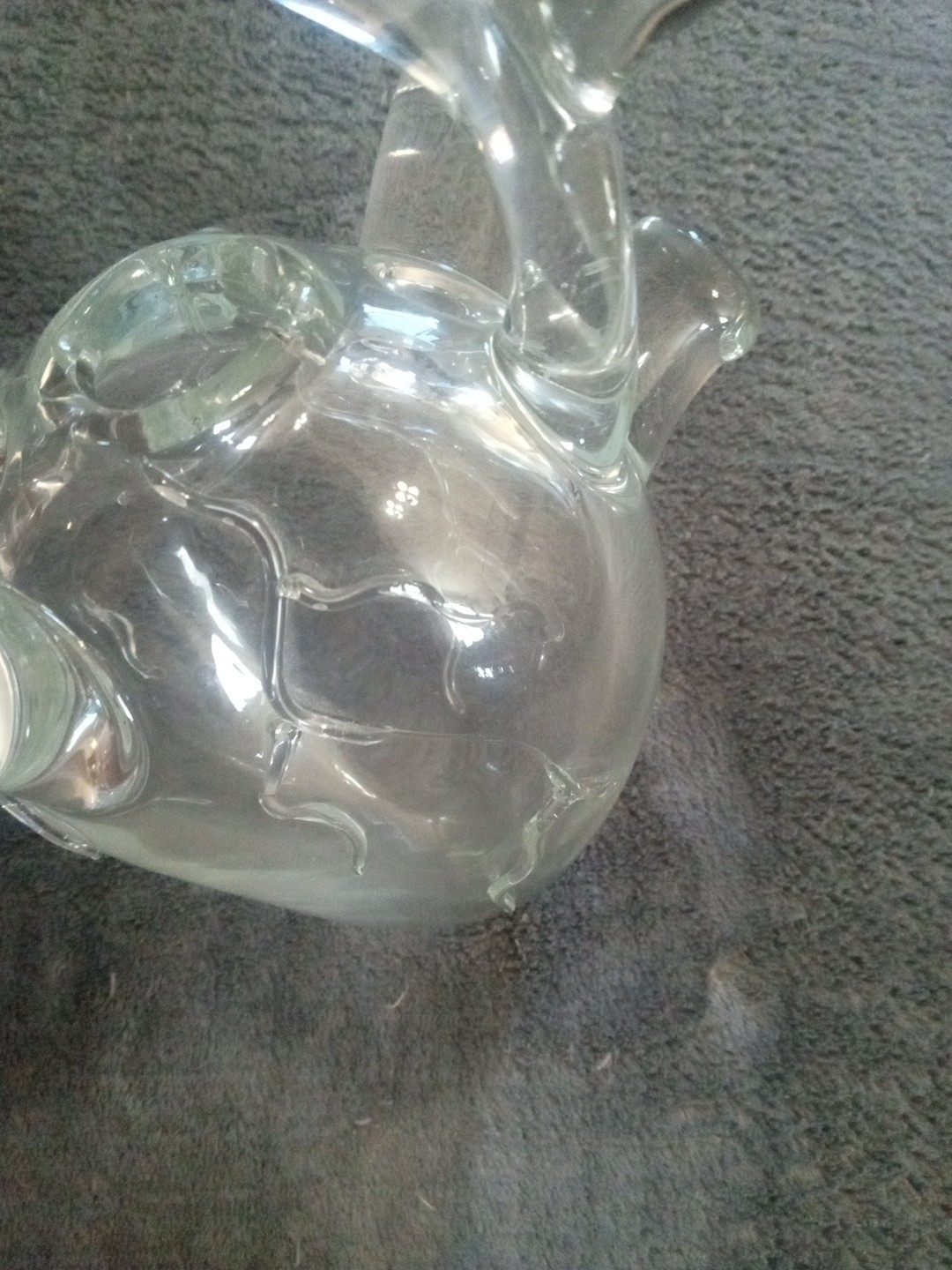 Glass Handmade Hanging Heart Vase Thick Heavy Very Unique Design OOAK Beautiful