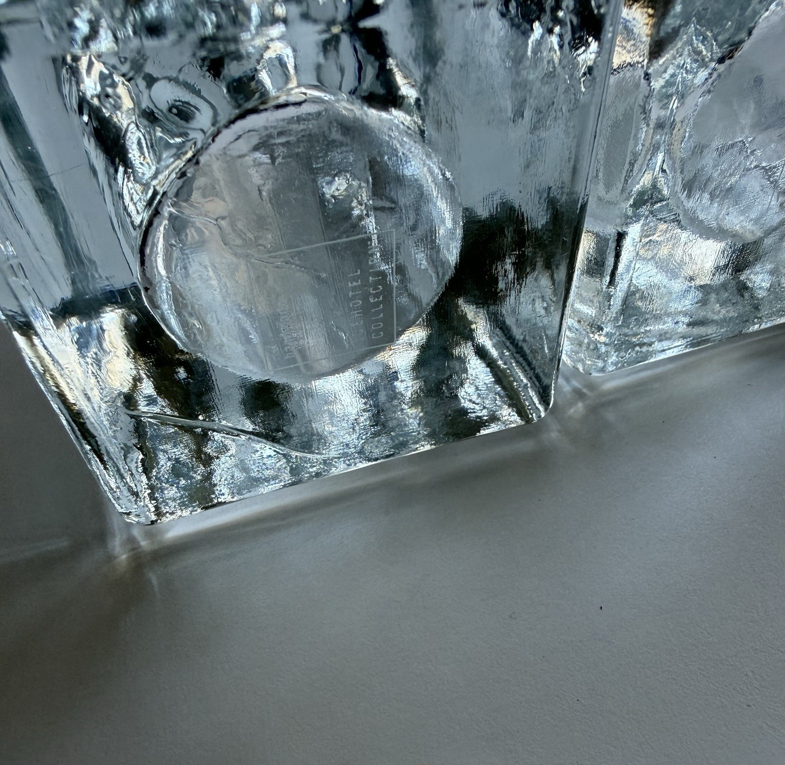 Handmade Icehotel Glass Block Candle (votive) Holder Art Glass 3-7/8th”