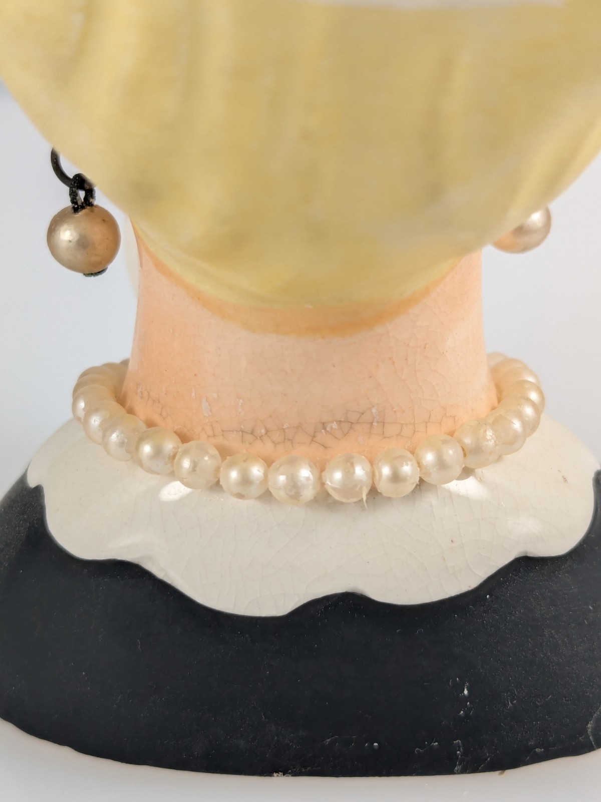 Vintage Lady Head Vase Hand Glove Lashes Original Plastic Flowers & Jewelry