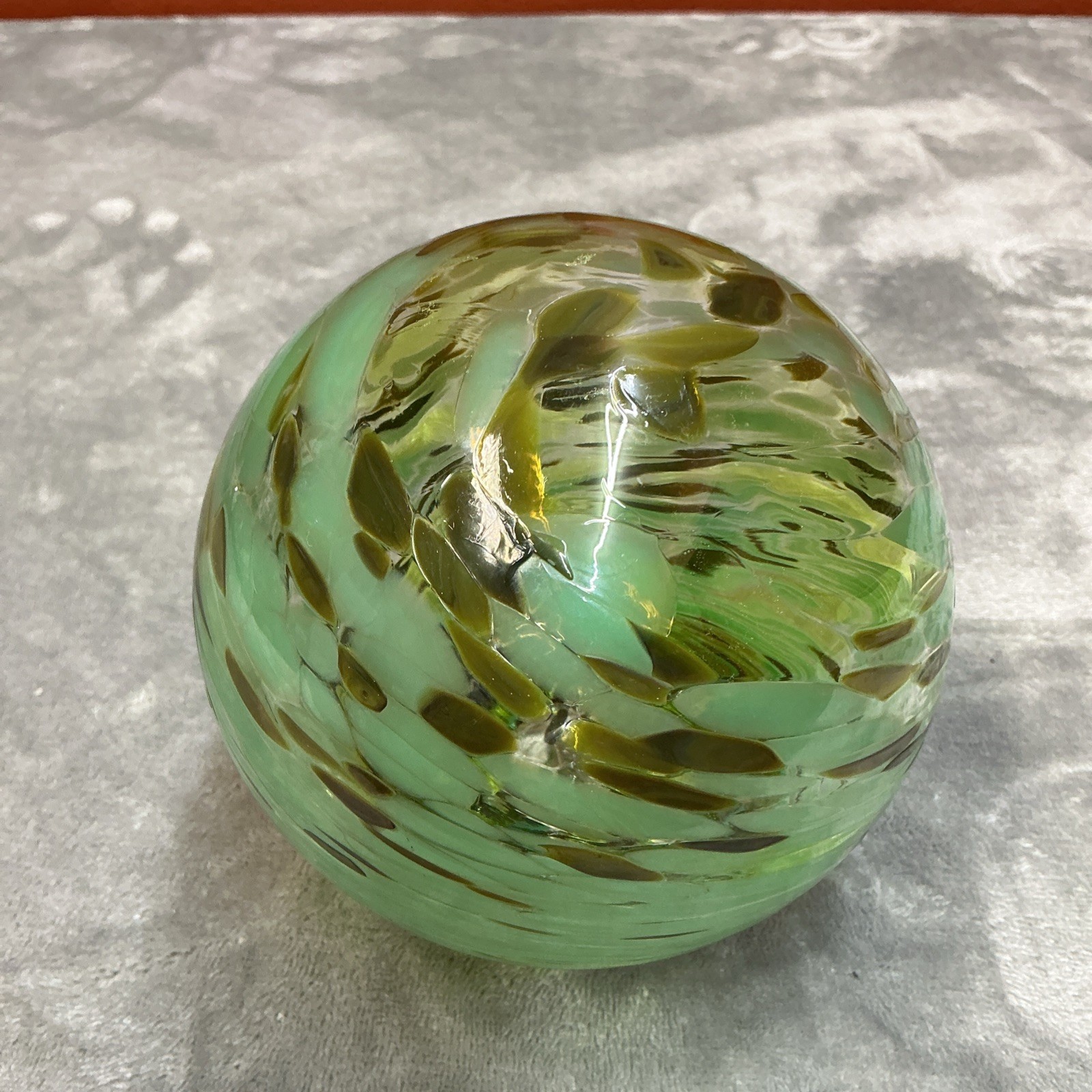 Hand Blown Glass Ball Float signed Edge Glass Blowing Newport Oregon Ocean Beach