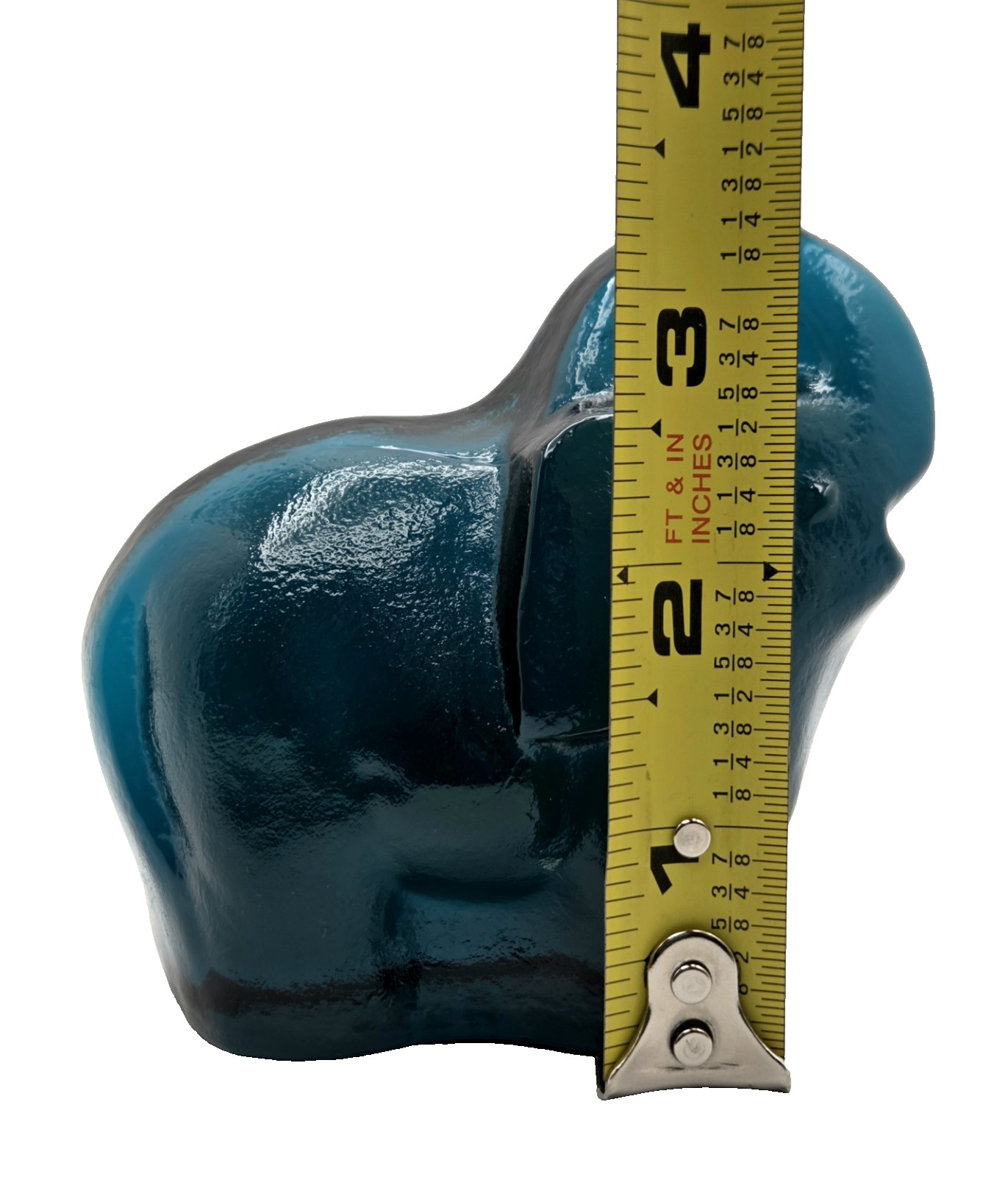 Blenko Elephant Critter Cerulean/Blue Paperweight/Figurine 2026 Trunk-Up