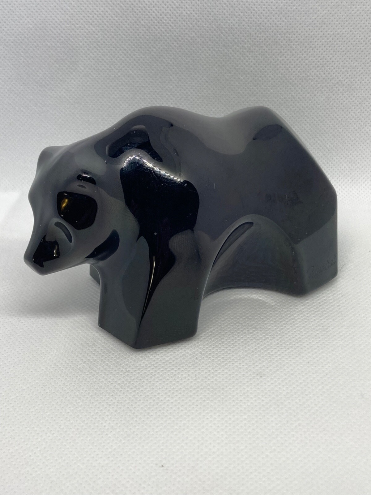 Baccarat Crystal Bear Black Medium 2.75″ x 4.75″ Made in France Mint Condition