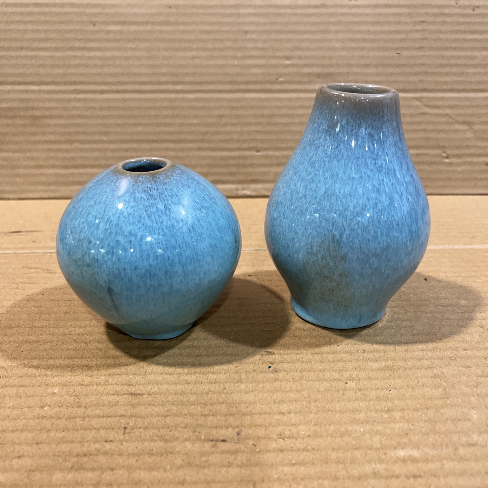 Small Ceramic Vase Green & Blue Glaze artisan pottery table centerpiece (2)