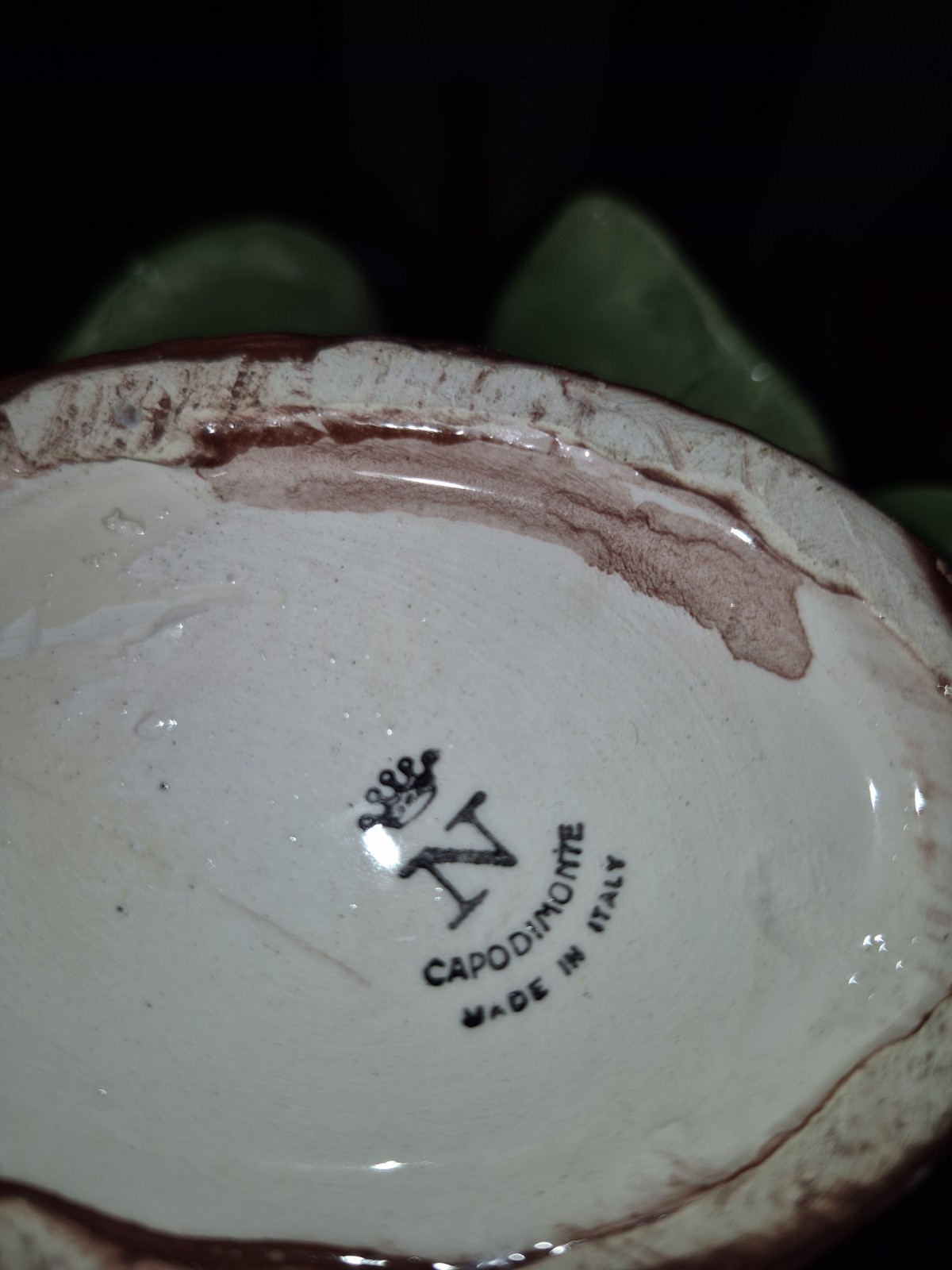 Vintage Large Italian Capodimonte Porcelain Pink And Yellow Flower Basket 11″x6″