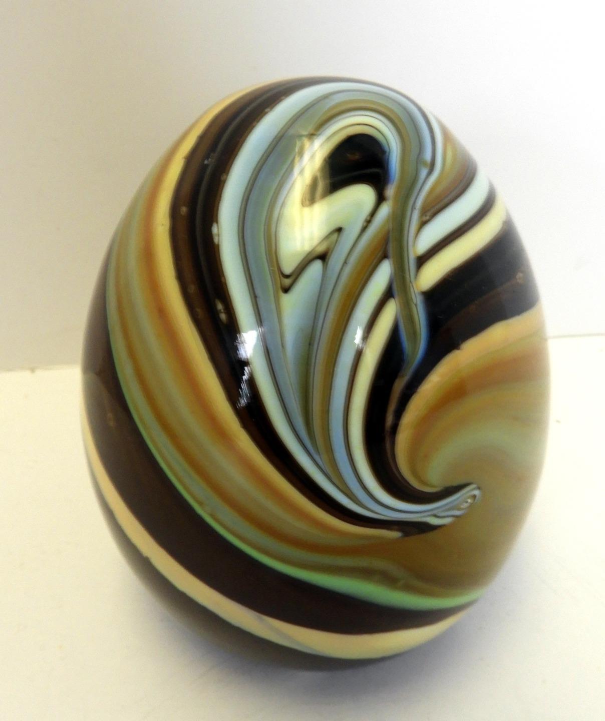 Signed Murano Ferro Swirl Paperweight